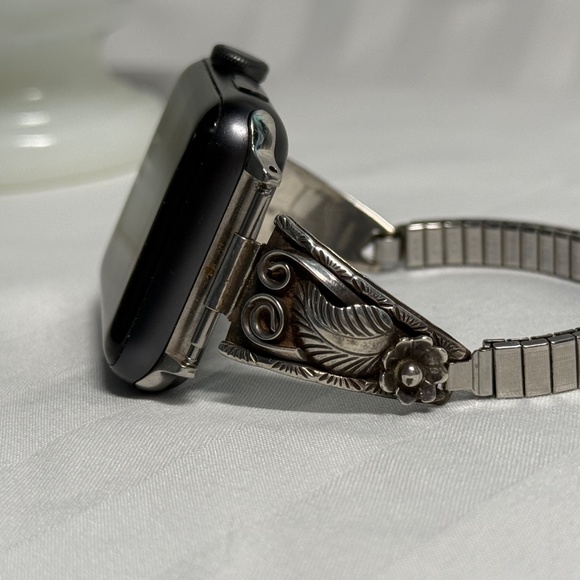 Sterling Silver Native Design Apple Watch Band – Timeless Luxury Upgrade - Picture 4 of 9